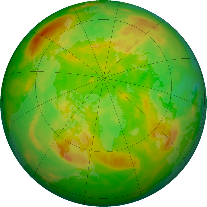 Arctic ozone map for 07 June 1989